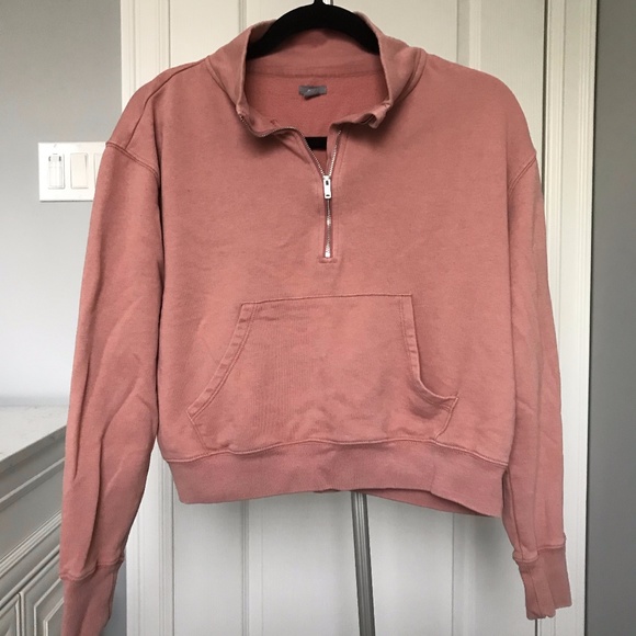 Aerie Quarter-Zip Cropped Sweatshirt - Picture 2 of 4